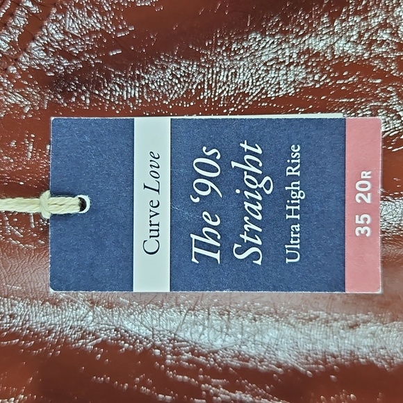 Abercrombie & Fitch Brown Vegan Leather 90's Straight High Rise Pants Size 35/20 - Picture 5 of 8